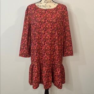 NWT Free People ‘The Avenue’ floral stretch cotton scoop back mini dress XL